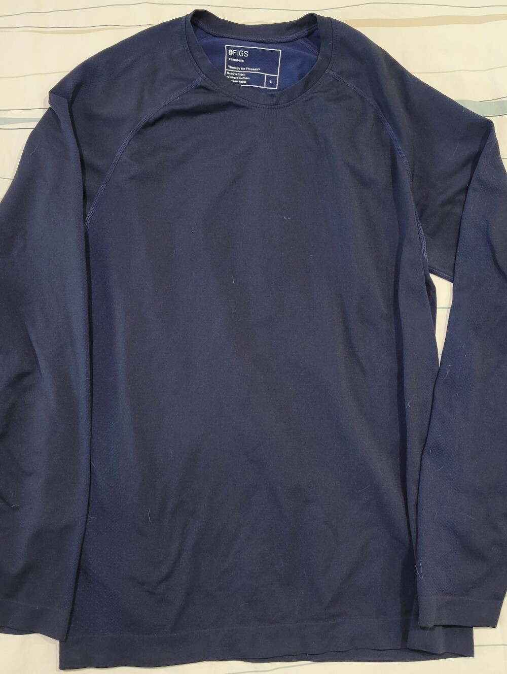 FIGS Super Soft Navy Blue  Long Sleeve Underscrub T-shirt Top Size Large